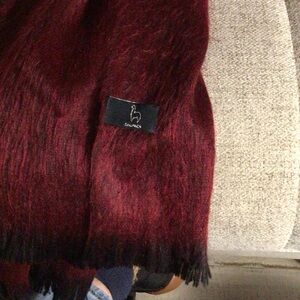 Shupaca Burgundy & Black Alpaca Blend Scarf